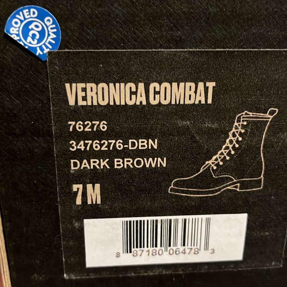 NWT Frye Veronica Combat Dark Brown Boots Size 7 - Picture 17 of 17